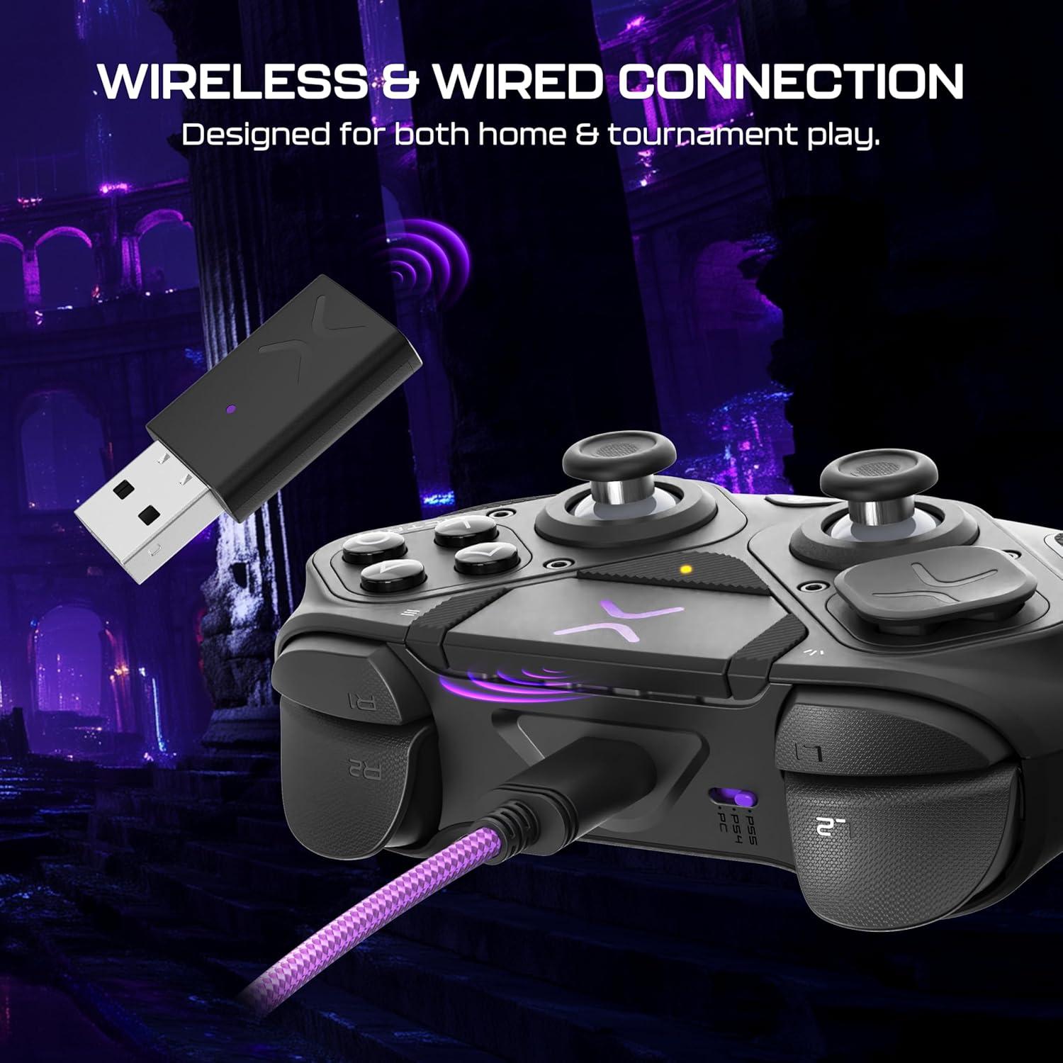 image:imageTurtle Beach Victrix Pro BFG Reloaded Wireless Gaming Controller Licensed for PlayStation 5 PS5PS4PC Gamepad Bluetooth Fightpad HallEffect ThumbsticksTriggers Customizable Control App WhiteBlack