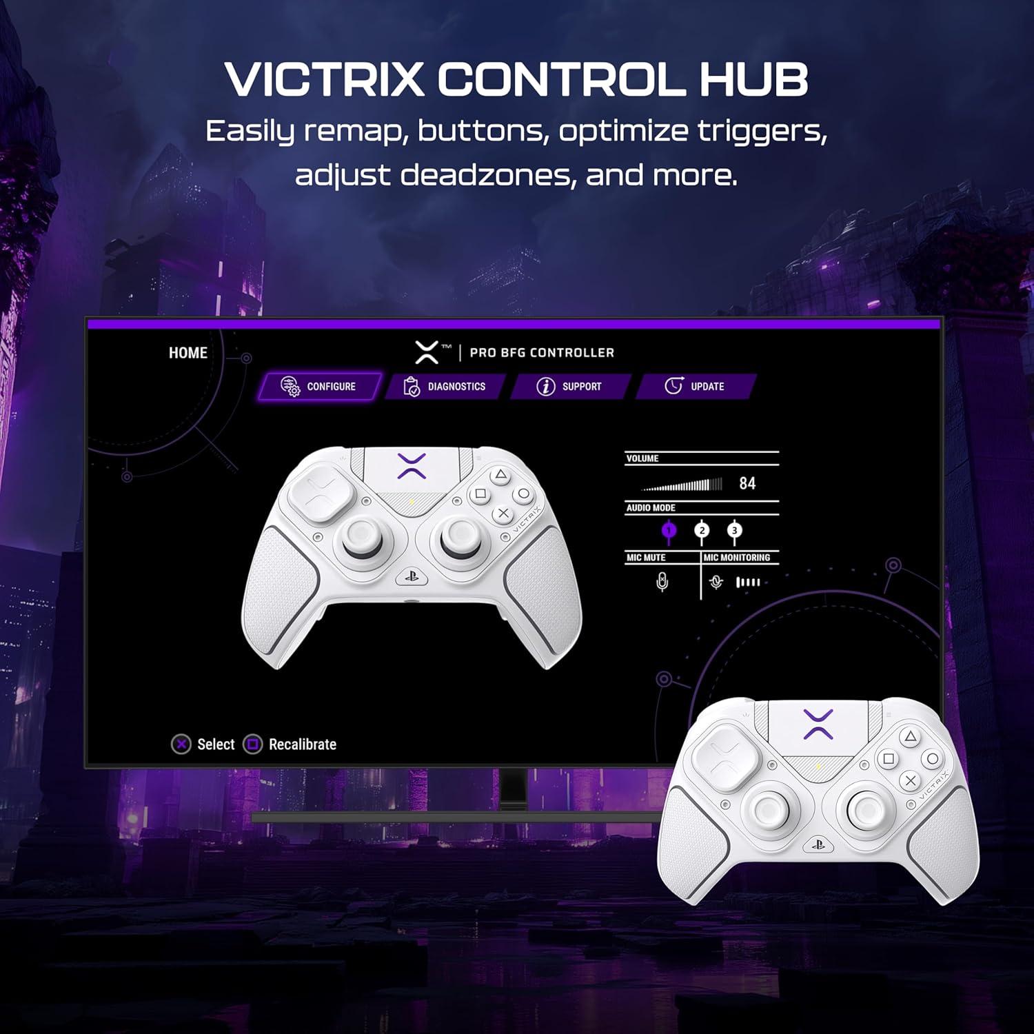 image:imageTurtle Beach Victrix Pro BFG Reloaded Wireless Gaming Controller Licensed for PlayStation 5 PS5PS4PC Gamepad Bluetooth Fightpad HallEffect ThumbsticksTriggers Customizable Control App WhiteWhite