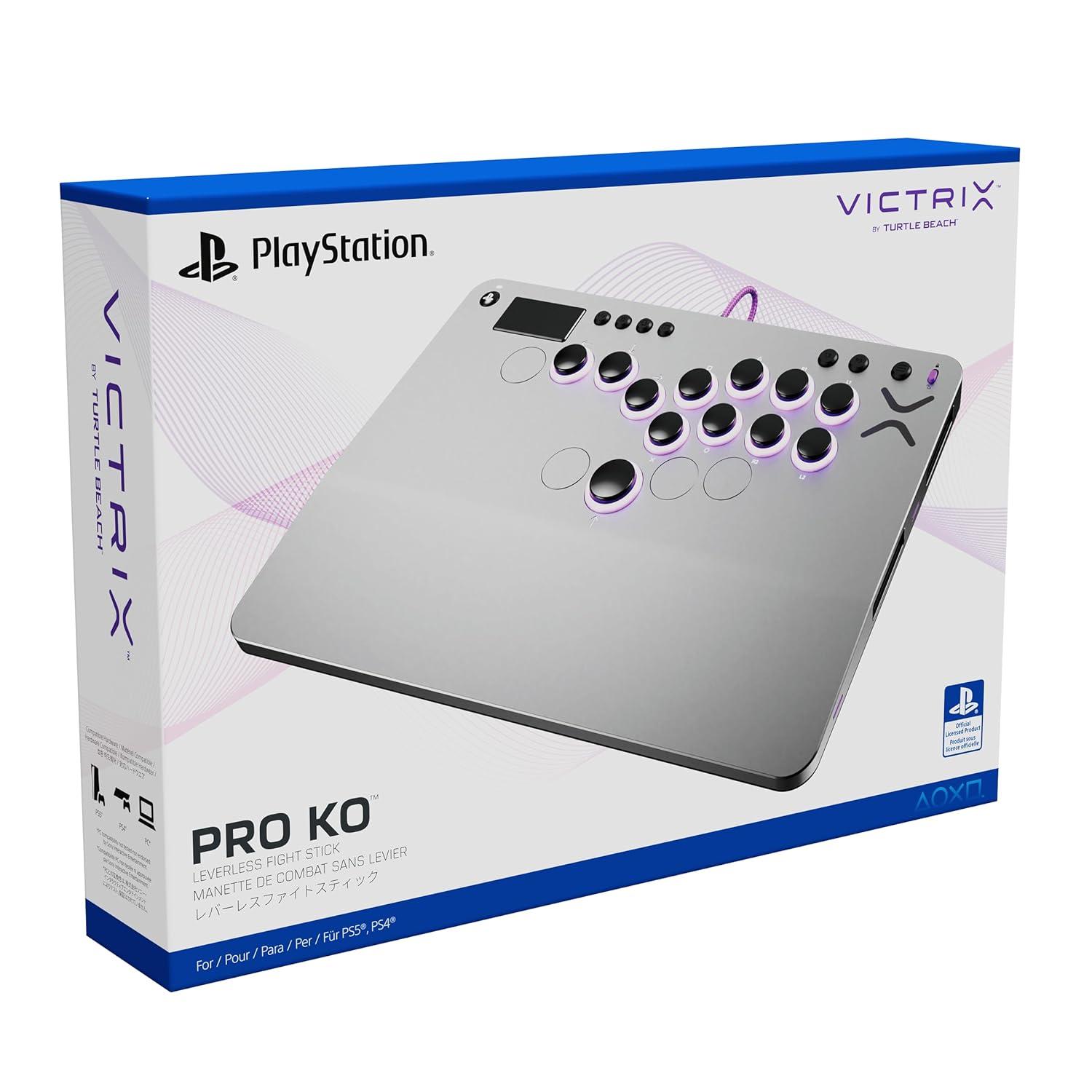 image:imageTurtle Beach Victrix Pro KO Leverless All Button Fight Stick for PlayStation 5 Officially Licensed PS5PS4 Windows 1011 PC Customizable eSports Tournament Ready Controller Arcade Controller GrayPlayStation