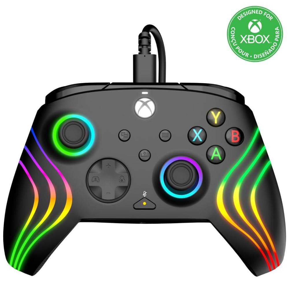 image:imagePDP Gaming Afterglow Wave Enhanced Wired Controller for Xbox Series XS Xbox One Windows 1011 PC Advanced Programmable Gamepad Customizable Lighting Licensed by Microsoft Companion App BlackWave Black