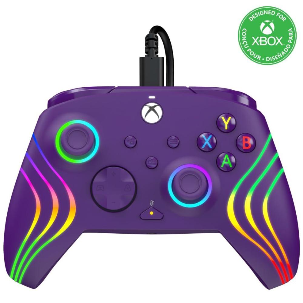 image:imagePDP Gaming Afterglow Wave Enhanced Wired Controller for Xbox Series XS Xbox One Windows 1011 PC Advanced Programmable Gamepad Customizable Lighting Licensed by Microsoft Companion App BlackPurple