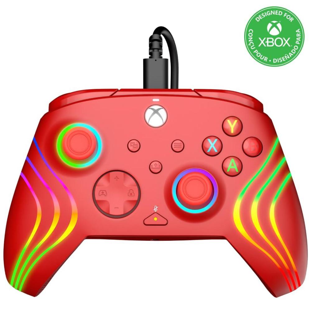image:imagePDP Gaming Afterglow Wave Enhanced Wired Controller for Xbox Series XS Xbox One Windows 1011 PC Advanced Programmable Gamepad Customizable Lighting Licensed by Microsoft Companion App BlackRed