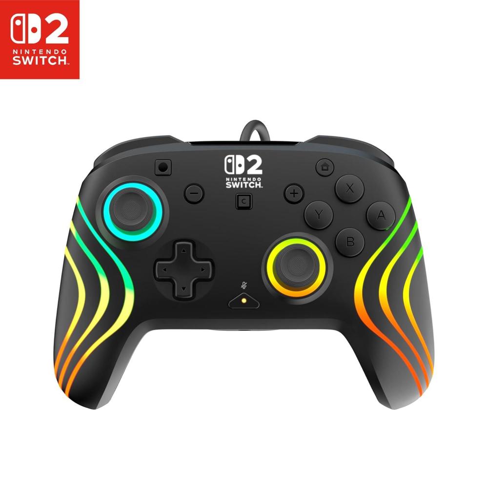 image:imageTurtle Beach Afterglow Wave Wired RGB Gaming Controller  Officially Licensed for Nintendo Switch 2 Nintendo SwitchSwitch LiteOLED  HallEffect Thumbsticks Customizable Lighting  BlueBlack