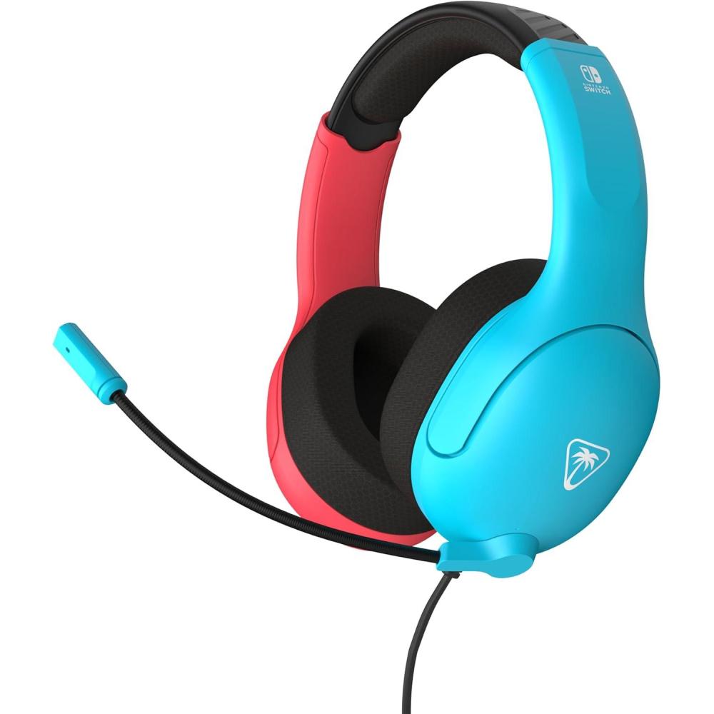image:imageTurtle Beach Airlite Fit Wired Gaming Headset Officially Licensed for Nintendo Switch Nintendo Switch 2LiteOLED Model FliptoMute Mic OverEar Comfort Cushions 40mm Speakers Neon Blue amp RedNeon Blue Red