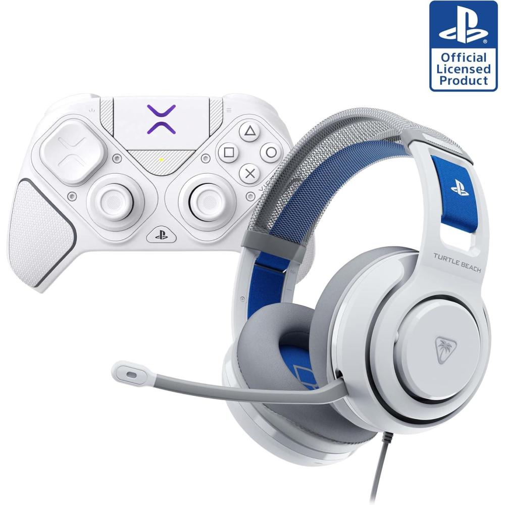 image:imageTurtle Beach Atlas 200 Wired Gaming Headset Officially Licensed for PlayStation PS5 PS450mm Nanoclear Drivers FliptoMute Mic Memory Foam Cushions Floating Headband BlackWhite Bundle