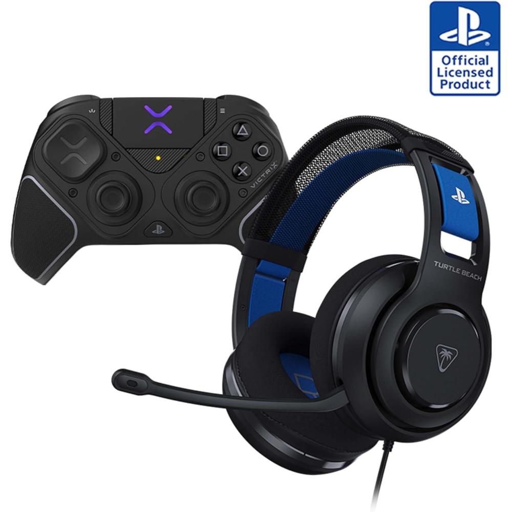 image:imageTurtle Beach Atlas 200 Wired Gaming Headset Officially Licensed for PlayStation PS5 PS450mm Nanoclear Drivers FliptoMute Mic Memory Foam Cushions Floating Headband BlackBlack Bundle