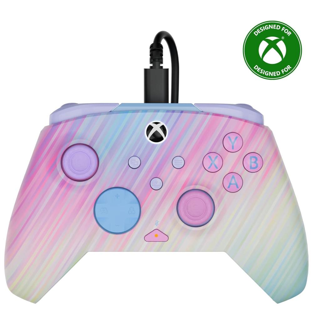 image:imageTurtle Beach Rematch Advanced Wired Gaming Controller Licensed for Xbox Series XS Xbox One Windows PC Glow Remappable Buttons Hair Triggers Audio Controls Impulse Triggers Titan SteelCotton Candy