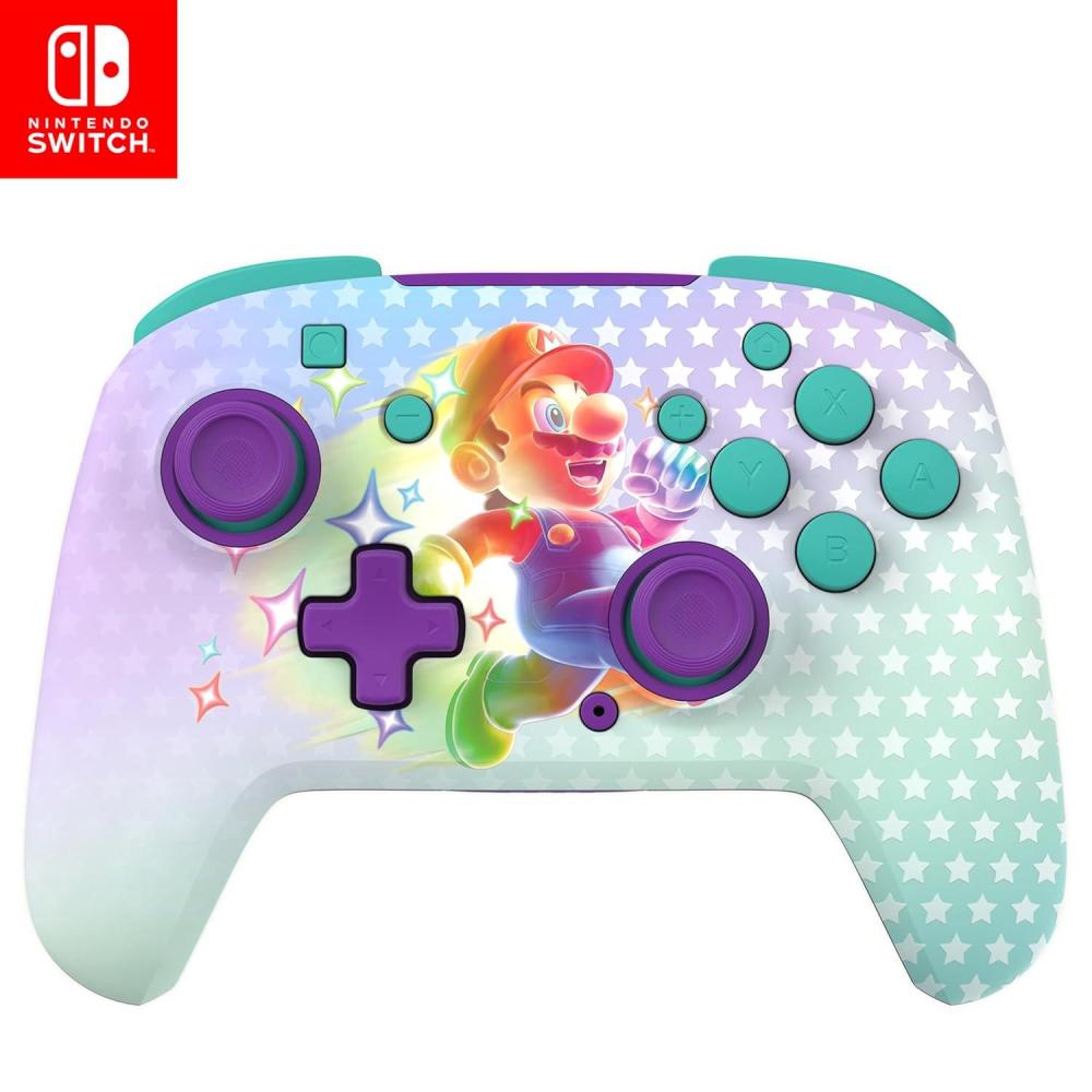 image:imageTurtle Beach Rematch Wireless Controller Officially Licensed for Nintendo Switch Switch LiteOLED Works wNintendo Switch 2 Lenticular Shift Design Rechargeable Battery Mario Bricks RedBlueInvincible Mario