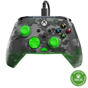 Turtle Beach Rematch Core Wired Gaming Controller – Licensed for Xbox Series X|S, Xbox One & Windows PCs – Audio Controls, Rumble Motors & Impulse Triggers, Companion App – White/Green(Ghost Black Camo/Green)