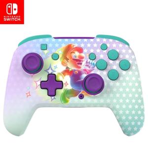 Turtle Beach Rematch Wireless Controller Officially Licensed for Nintendo Switch, Switch Lite/OLED, Works w/Nintendo Switch 2, Lenticular Shift Design Rechargeable Battery – Mario Bricks Red/Blue(Invincible Mario)
