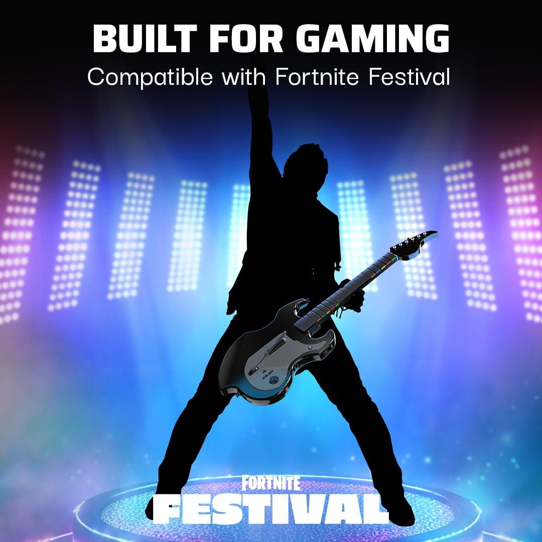 image:imagePDP Riffmaster Wireless Guitar Controller for Nintendo Switch Nintendo Switch 2 LiteOLED Fortnite Festival Rechargeable Battery Officially Licensed BlackNintendo Switch