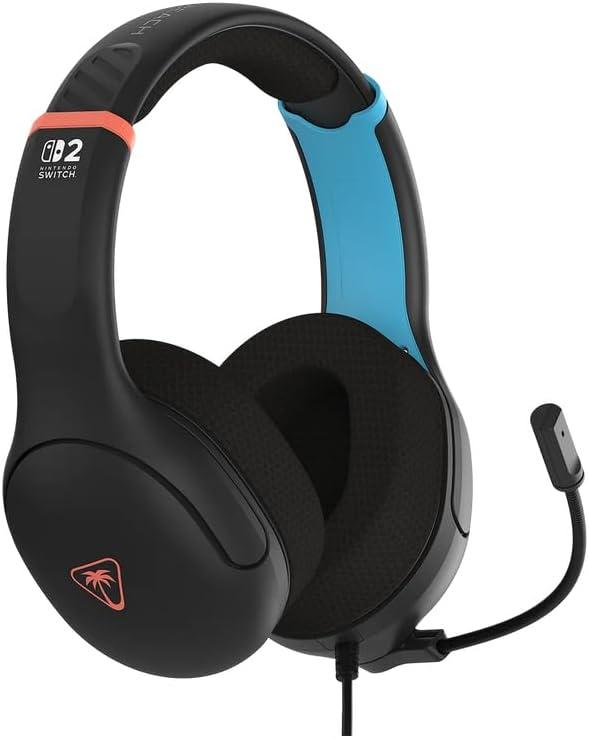 image:imageTurtle Beach Airlite Fit Wired Gaming Headset Mario Star Officially Licensed for Nintendo Switch 2 Nintendo Switch Durable LightweightCharcoal RedBlue