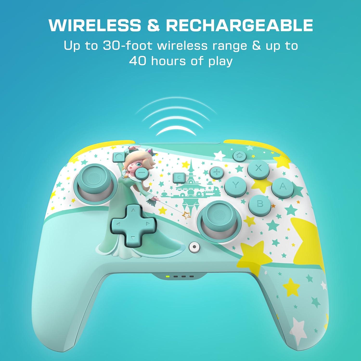 image:imageTurtle Beach Rematch Wireless Controller Mario amp Luigi Officially Licensed for Nintendo Switch 2 Nintendo Switch TMR Thumbsticks Customizable RGB Rechargeable BatteryRosalina Teal