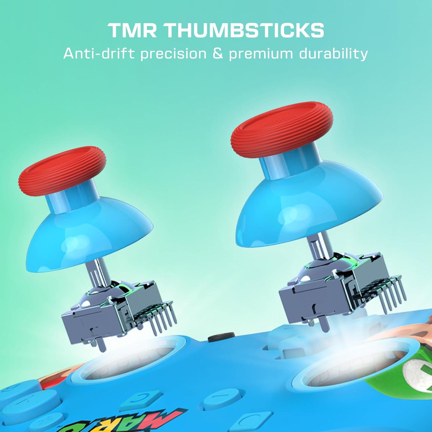 image:imageTurtle Beach Rematch Wireless Controller Mario amp Luigi Officially Licensed for Nintendo Switch 2 Nintendo Switch TMR Thumbsticks Customizable RGB Rechargeable BatteryMario Luigi Blue