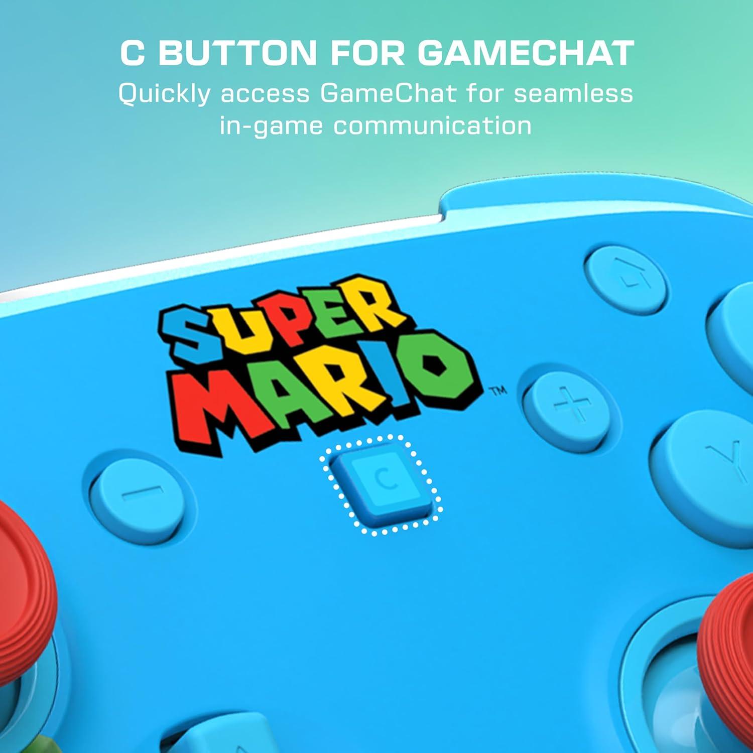 image:imageTurtle Beach Rematch Wireless Controller Mario amp Luigi Officially Licensed for Nintendo Switch 2 Nintendo Switch TMR Thumbsticks Customizable RGB Rechargeable BatteryMario Luigi Blue