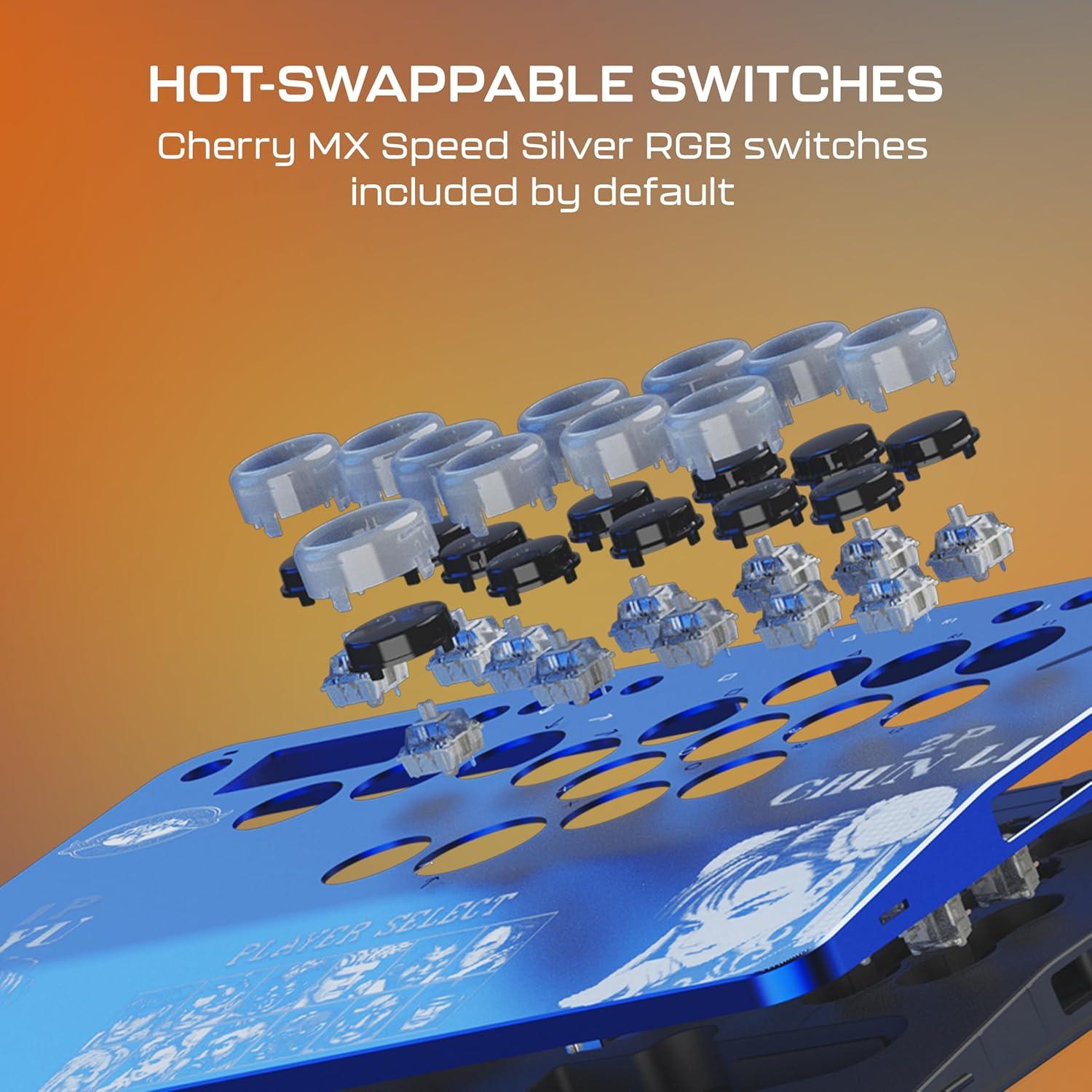 image:imageTurtle Beach Victrix Pro KO Leverless Fight Stick Street Fighter II Champion Edition Capcom and PlayStation Officially Licensed for PS4 PS5 PC HotSwappable RGB Switches Ergonomic