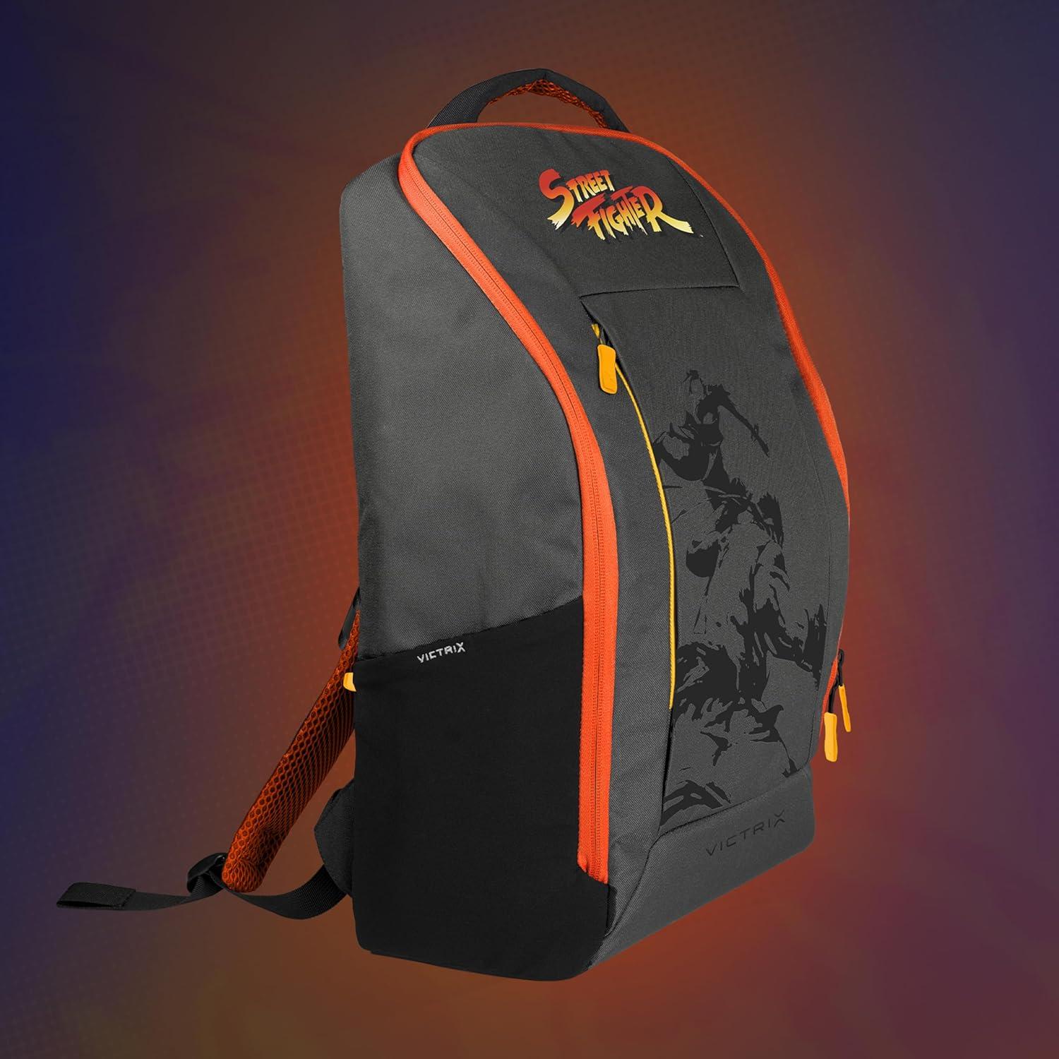 image:imageTurtle Beach Victrix Tournament Backpack Street Fighter Edition Officially Licensed by Capcom Gaming Backpack 15 Laptop Pocket Breathable Comfort 27L Storage Volume Travel Ready
