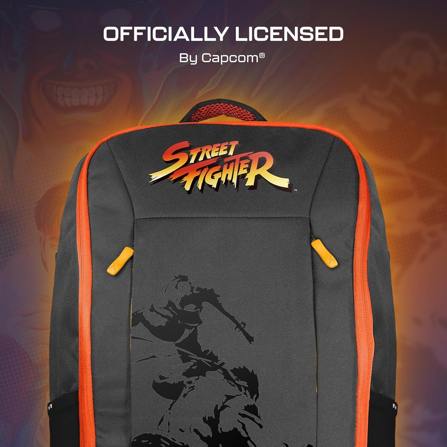 image:imageTurtle Beach Victrix Tournament Backpack Street Fighter Edition Officially Licensed by Capcom Gaming Backpack 15 Laptop Pocket Breathable Comfort 27L Storage Volume Travel Ready