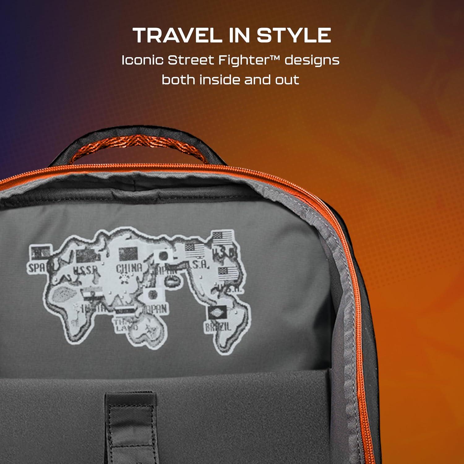 image:imageTurtle Beach Victrix Tournament Backpack Street Fighter Edition Officially Licensed by Capcom Gaming Backpack 15 Laptop Pocket Breathable Comfort 27L Storage Volume Travel Ready