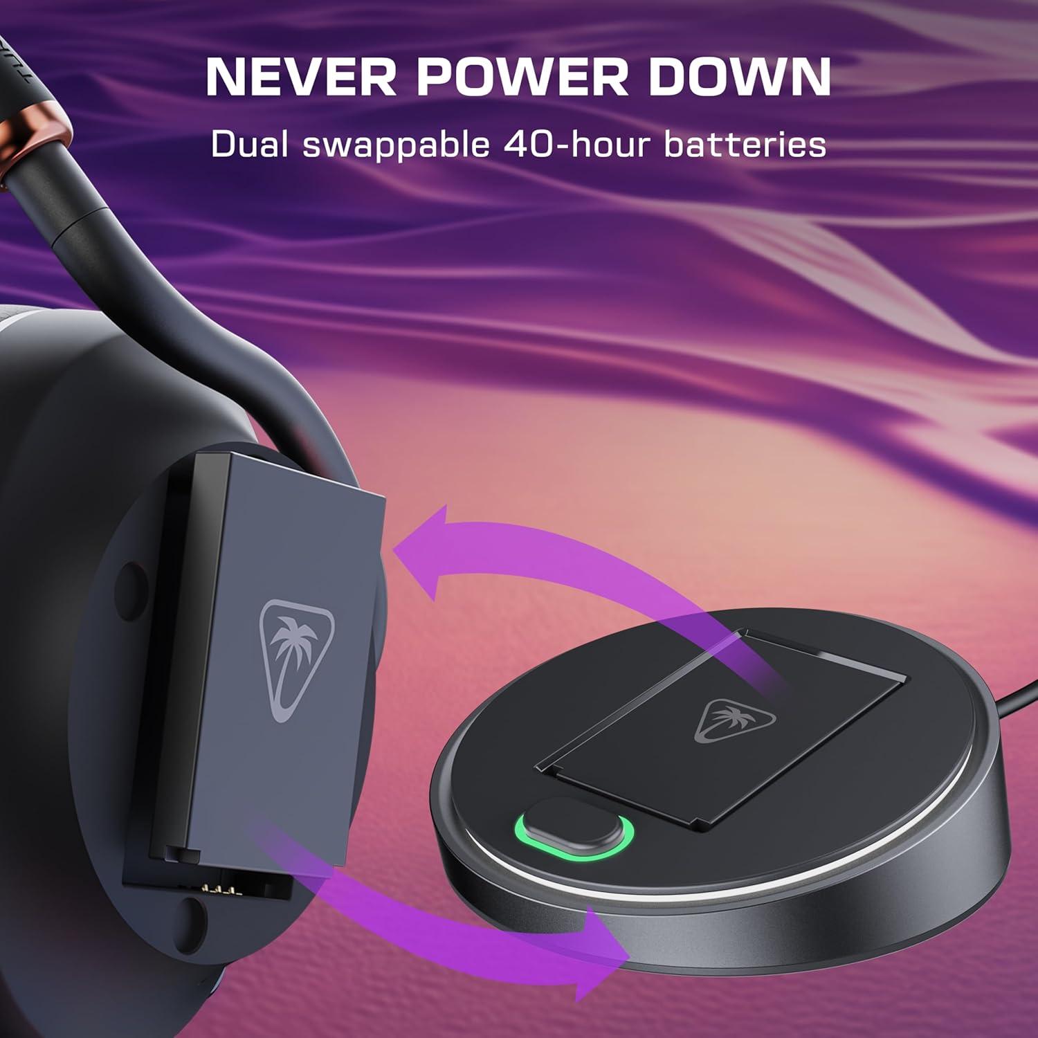 image:imageTurtle Beach Stealth Pro II Premium Multiplatform Wireless Gaming Headset for PC PlayStation 5 PS4 HiRes 24bit Audio Noise Cancellation Rechargeable Battery Bluetooth Boom Mic Black