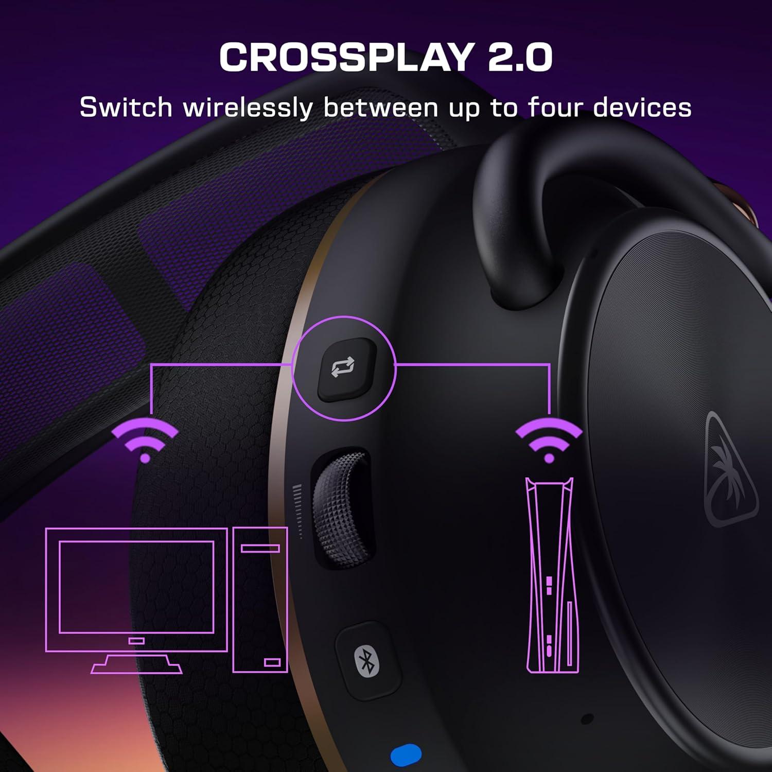 image:imageTurtle Beach Stealth Pro II Premium Multiplatform Wireless Gaming Headset for PC PlayStation 5 PS4 HiRes 24bit Audio Noise Cancellation Rechargeable Battery Bluetooth Boom Mic Black