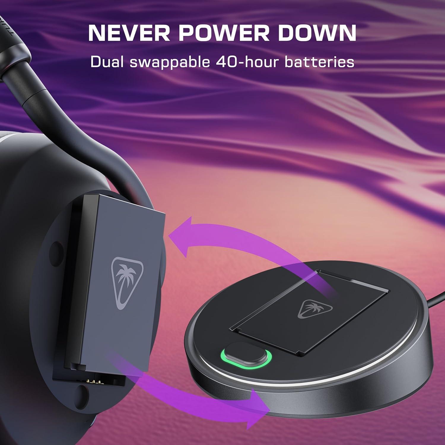 image:imageTurtle Beach Stealth Pro II Premium Wireless Gaming Headset for Xbox Series XS PS5 PS4 PC HiRes Audio Dolby Atmos Active Noise Cancellation Simultaneous Bluetooth 24bit Audio BlackBlack